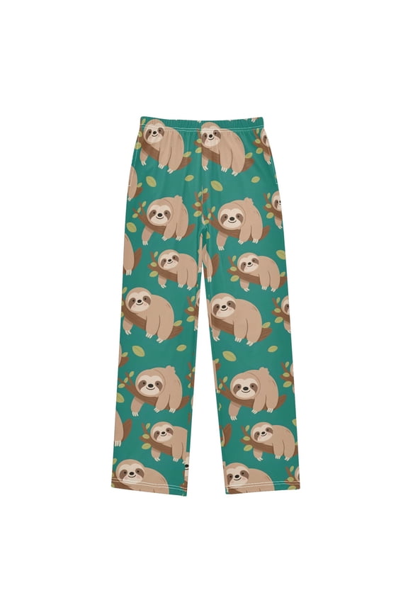 Sloth on Tree Branch Pajama Pants Pj Bottoms Sleepwear Lounge L