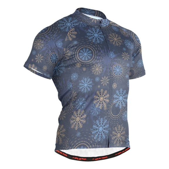 joogoo Snowflake Mandala Style Men's Cycling Jerseys Mountain Bike Short Sleeve Tops L