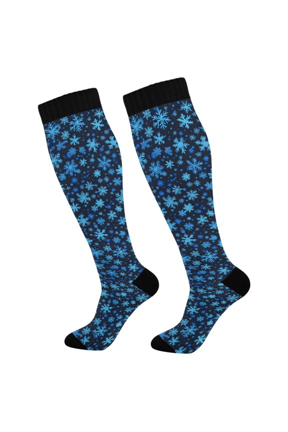 Snowflakes Socks Women Men Knee High Sock