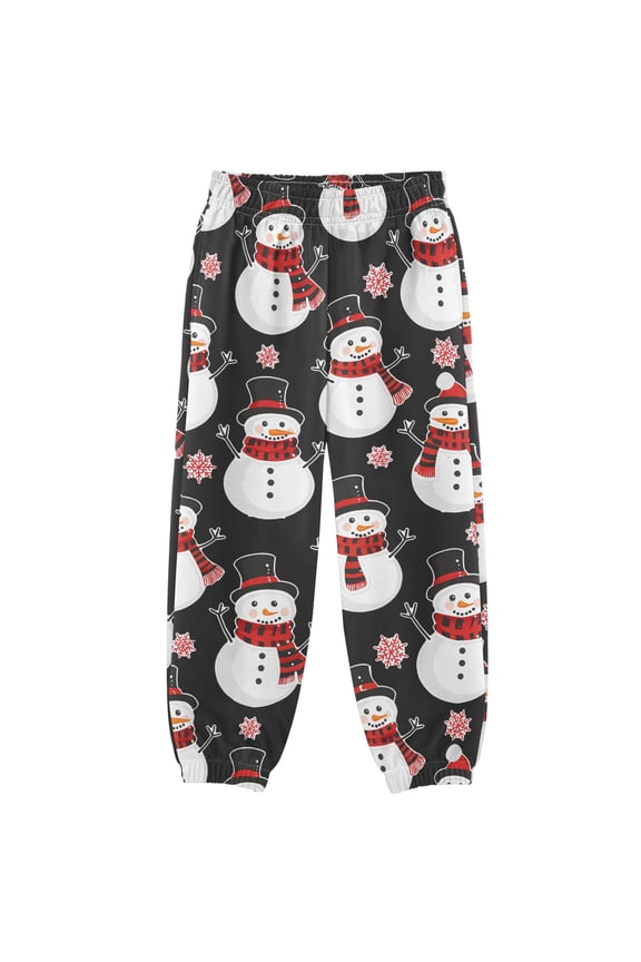 Snowman Snowflakes Christmas Boys' Sweatpants Jogger Pants 7-8Y