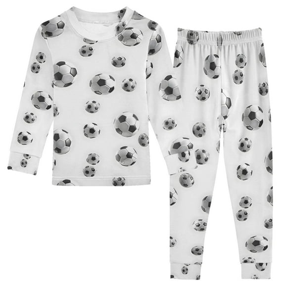 joogoo Soccer Football 2 Piece Long Sleeve Tee and Pants Cotton Pajama Set 6Y