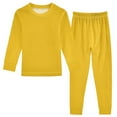 thumbnail image 1 of joogoo Solid Yellow 2 Piece Long Sleeve Tee and Pants Cotton Pajama Set 18M, 1 of 7