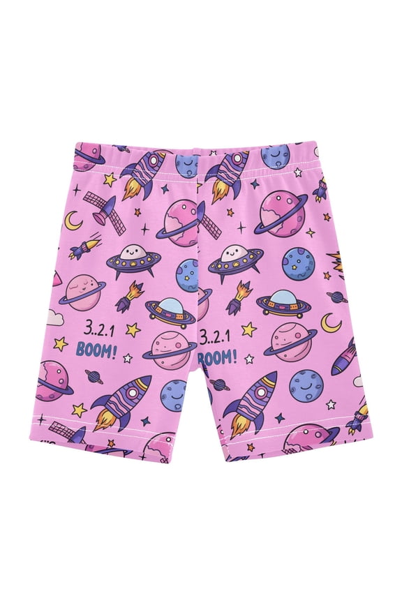 Space Rocket Planets Girls Lined Shorts Bike Dance Bottoms 6T