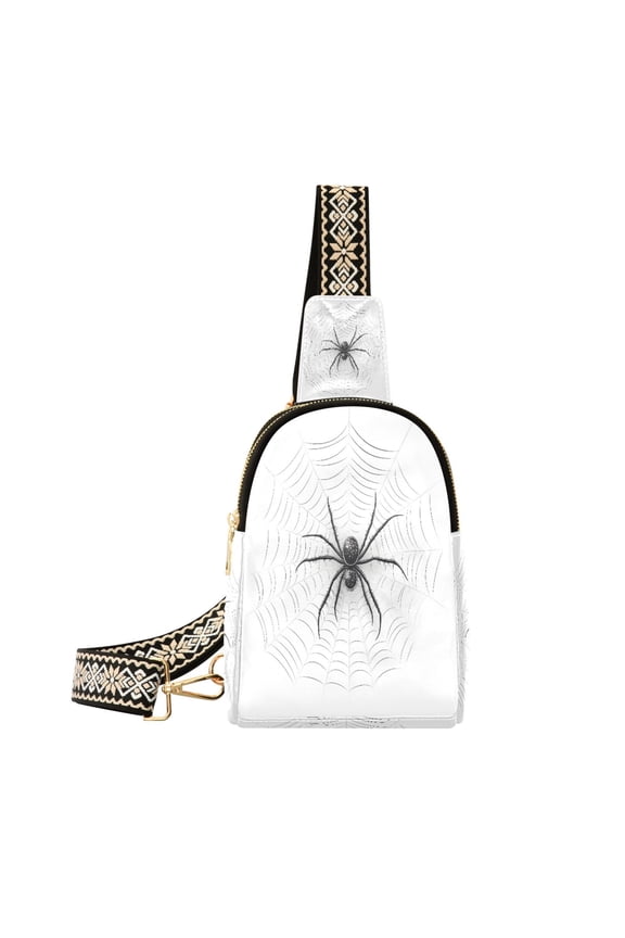 Spider on Web Sling Backpack Crossbody Shoulder Bags Waist Packs Chest Bag