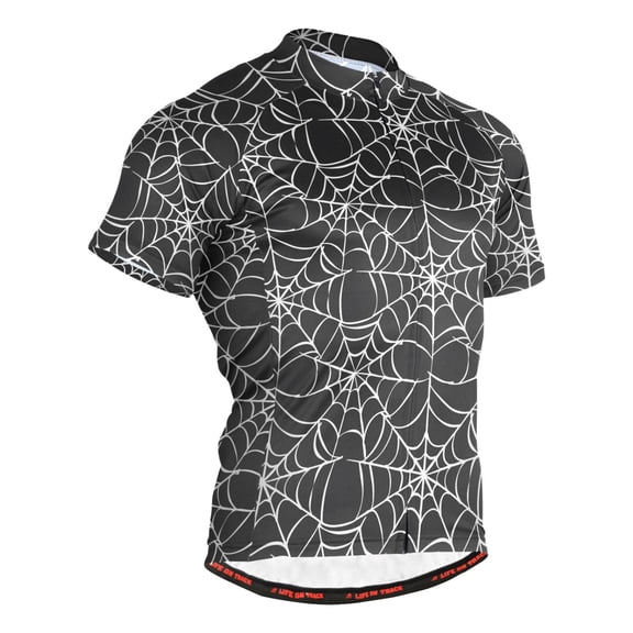joogoo Spiders Webs Pattern Men's Cycling Jerseys Mountain Bike Short Sleeve Tops 2XL