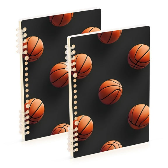 joogoo Spiral Journal Notebook 3d Basketballs College Ruled Notebooks 8.3" x 5.7" 2 PCs