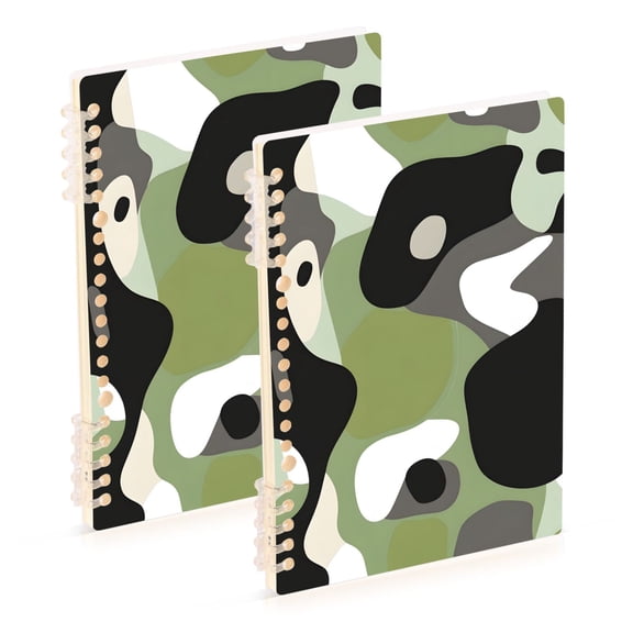 joogoo Spiral Journal Notebook Abstract Camouflage College Ruled Notebooks 8.3" x 5.7" 2 PCs