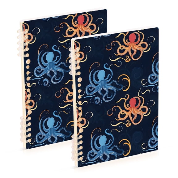 joogoo Spiral Journal Notebook Abstract Octopus College Ruled Notebooks 8.3" x 5.7" 2 PCs
