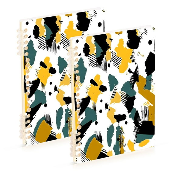 joogoo Spiral Journal Notebook Abstract Print College Ruled Notebooks 8.3" x 5.7" 2 PCs