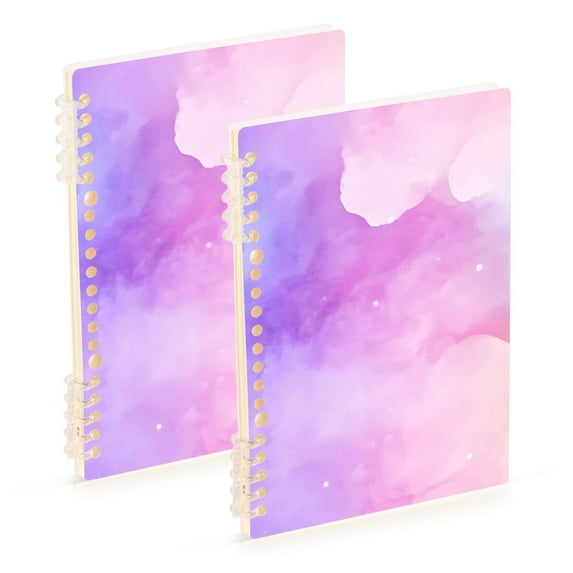 joogoo Spiral Journal Notebook Abstract Watercolor Tie-dye-a1 College Ruled Notebooks 8.3" x 5.7" 2 PCs