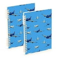 thumbnail image 1 of joogoo Spiral Journal Notebook Airplanes Flying College Ruled Notebooks 8.3" x 5.7" 2 PCs, 1 of 8