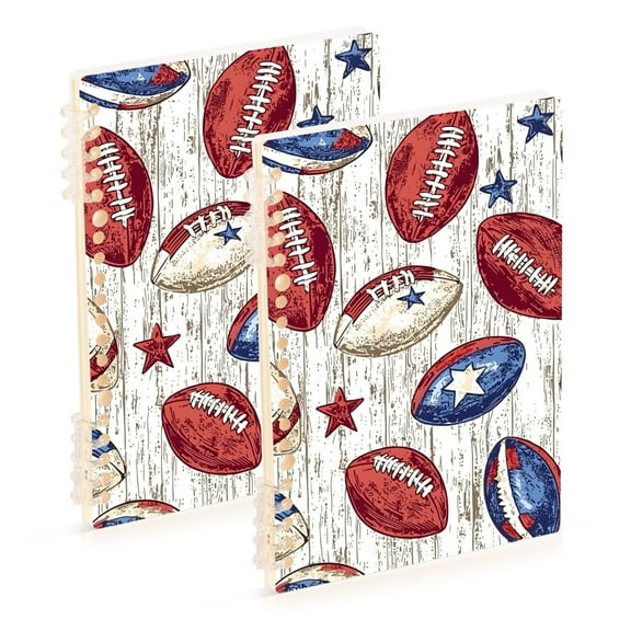 joogoo Spiral Journal Notebook American Rugby Football College Ruled Notebooks 8.3" x 5.7" 2 PCs