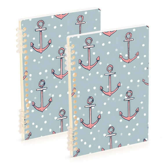 joogoo Spiral Journal Notebook Anchor in Dots College Ruled Notebooks 8.3" x 5.7" 2 PCs