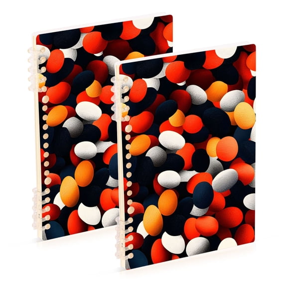 joogoo Spiral Journal Notebook Art Dots College Ruled Notebooks 8.3" x 5.7" 2 PCs