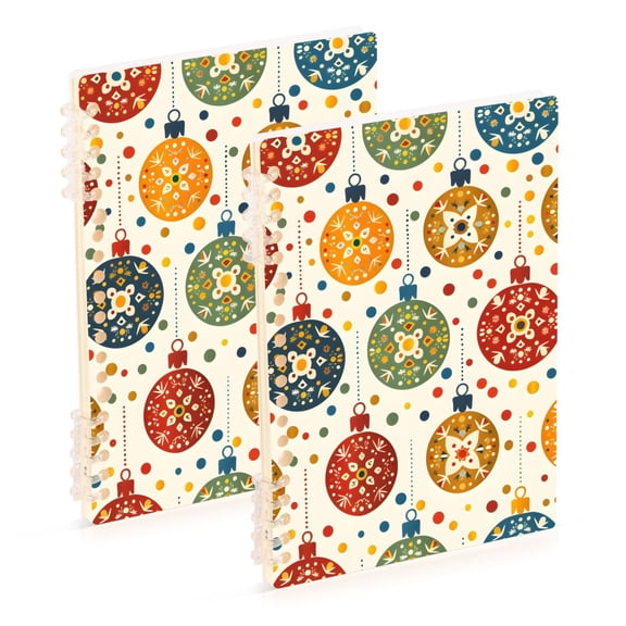 joogoo Spiral Journal Notebook Artistic Boho Ball Pattern College Ruled Notebooks 8.3" x 5.7" 2 PCs