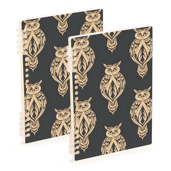 joogoo Spiral Journal Notebook Artistic Owl Silhouettes College Ruled Notebooks 8.3" x 5.7" 2 PCs