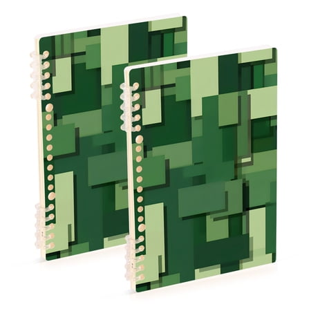 joogoo Spiral Journal Notebook Artistic Stripe Square College Ruled Notebooks 8.3" x 5.7" 2 PCs