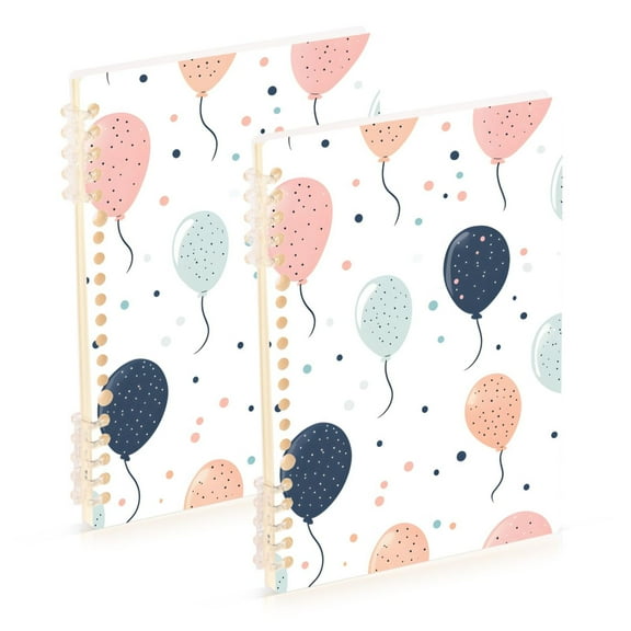 joogoo Spiral Journal Notebook Balloons Polka Dot College Ruled Notebooks 8.3" x 5.7" 2 PCs