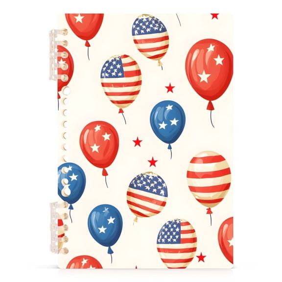 joogoo Spiral Journal Notebook Balloons with American Flag College Ruled Notebooks 8.3" x 5.7" 1 PC