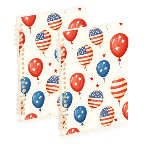 joogoo Spiral Journal Notebook Balloons with American Flag College Ruled Notebooks 8.3" x 5.7" 2 PCs