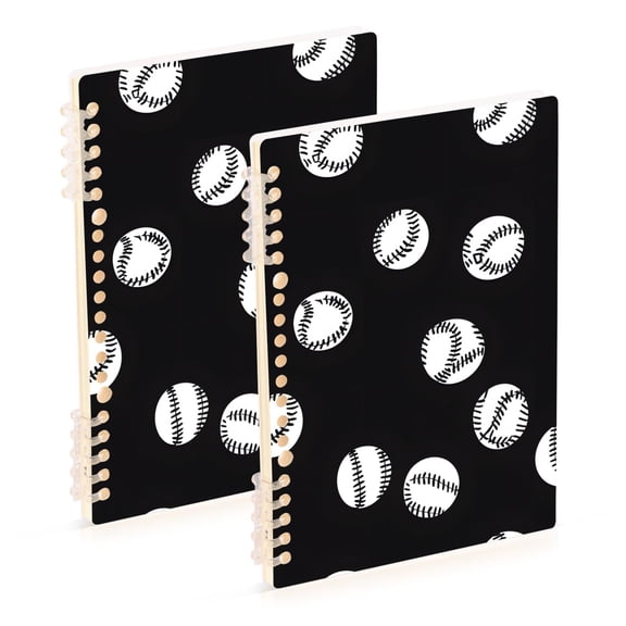 joogoo Spiral Journal Notebook Baseball Pattern College Ruled Notebooks 8.3" x 5.7" 2 PCs