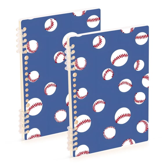 joogoo Spiral Journal Notebook Baseball Pattern College Ruled Notebooks 8.3" x 5.7" 2 PCs