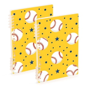 joogoo Spiral Journal Notebook Baseball and Stars College Ruled Notebooks 8.3" x 5.7" 2 PCs