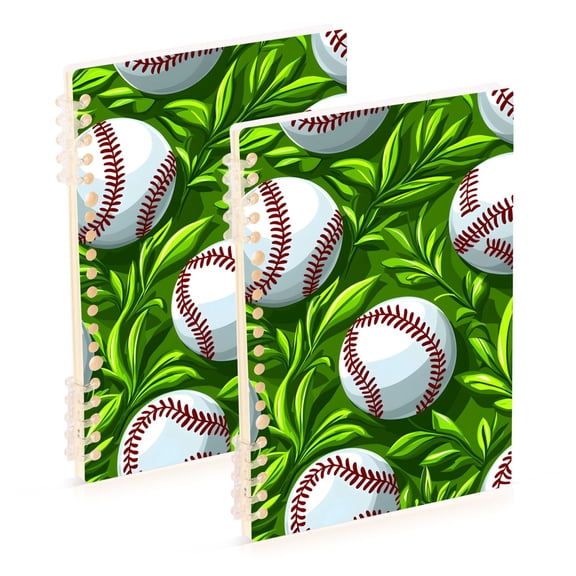 joogoo Spiral Journal Notebook Baseball on Grass College Ruled Notebooks 8.3" x 5.7" 2 PCs