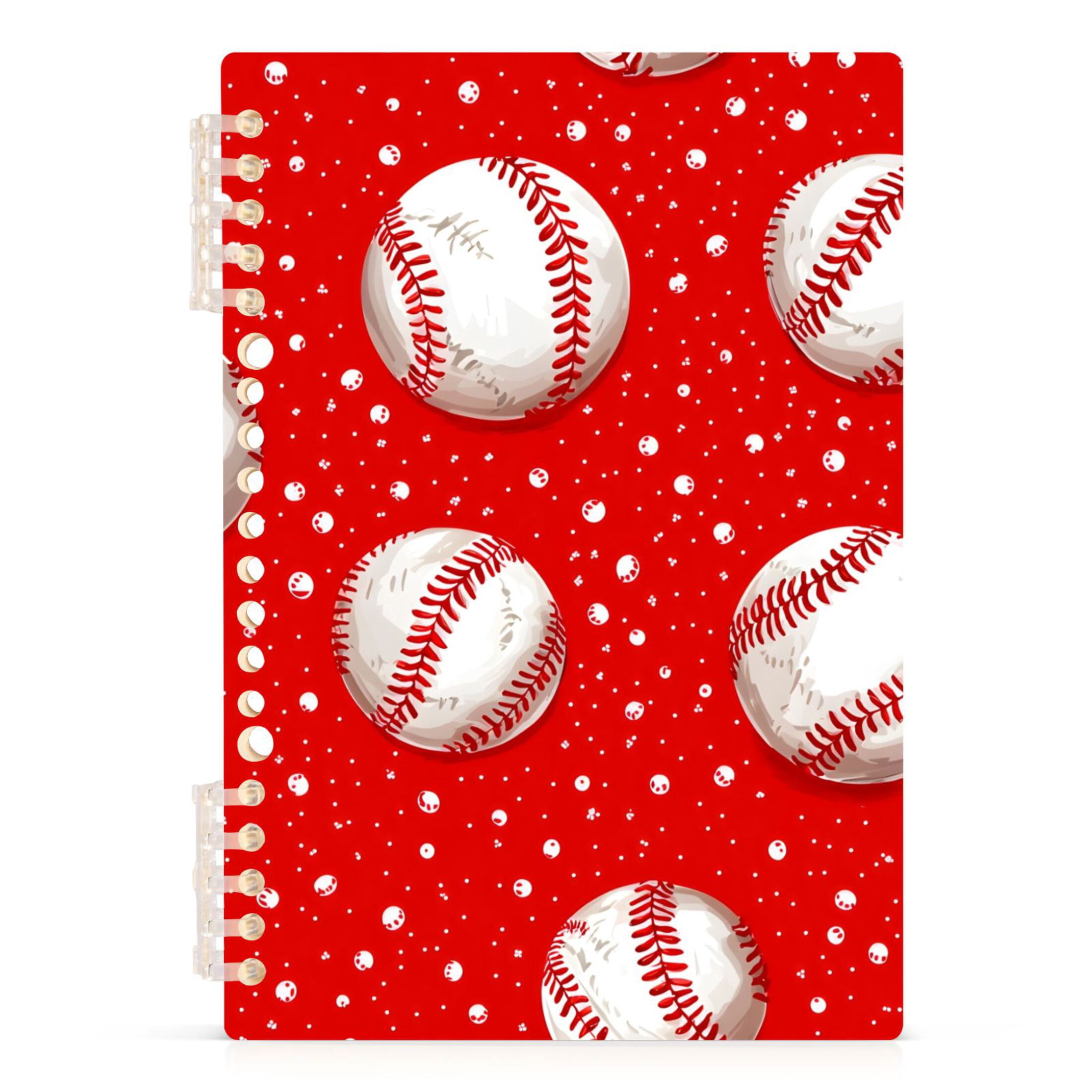 joogoo Spiral Journal Notebook Baseball on Red College Ruled Notebooks ...