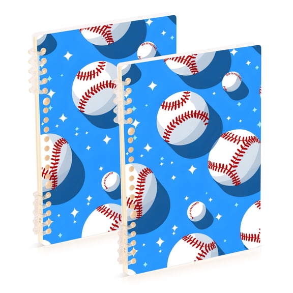 joogoo Spiral Journal Notebook Baseballs College Ruled Notebooks 8.3" x 5.7" 2 PCs