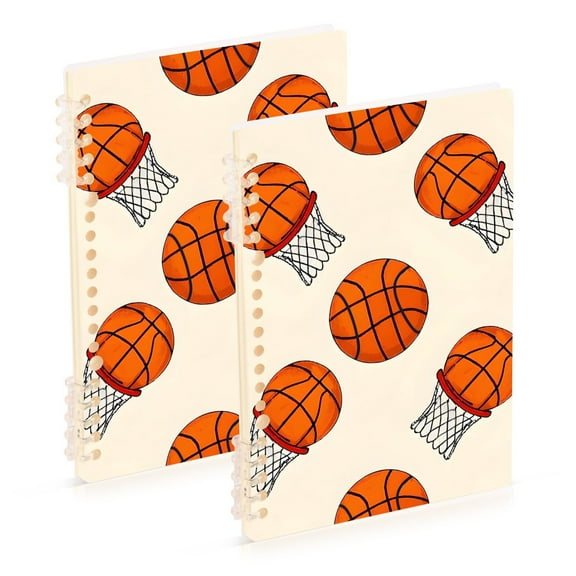 joogoo Spiral Journal Notebook Basketball College Ruled Notebooks 8.3" x 5.7" 2 PCs