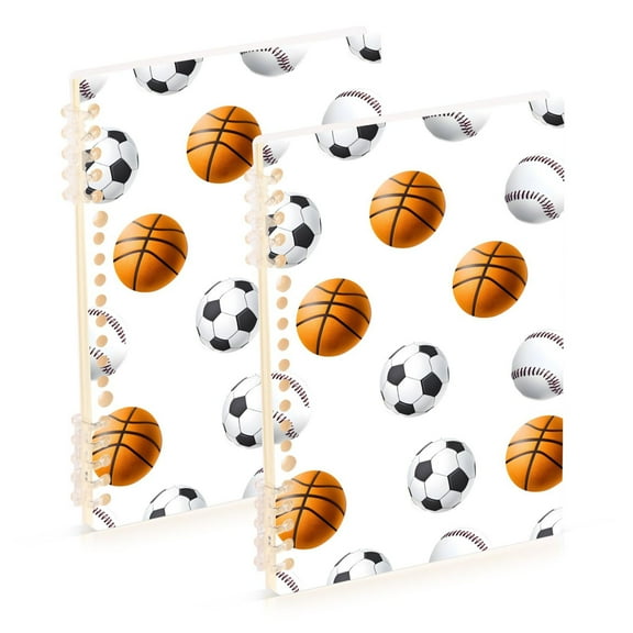 joogoo Spiral Journal Notebook Basketball Football Baseball College Ruled Notebooks 8.3" x 5.7" 2 PCs
