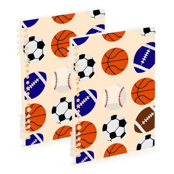 joogoo Spiral Journal Notebook Basketballs Baseball Football College Ruled Notebooks 8.3" x 5.7" 2 PCs