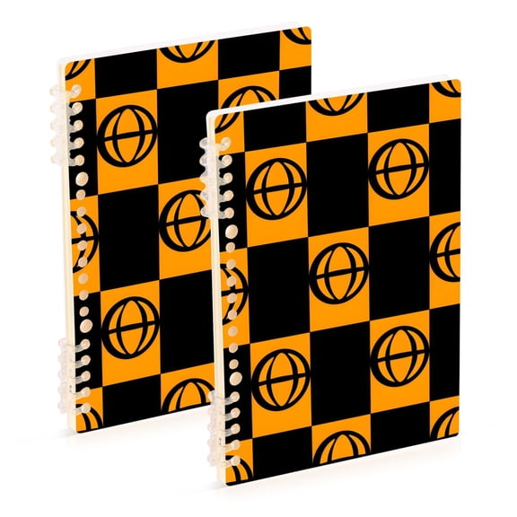 joogoo Spiral Journal Notebook Basketballs in Checkered College Ruled Notebooks 8.3" x 5.7" 2 PCs