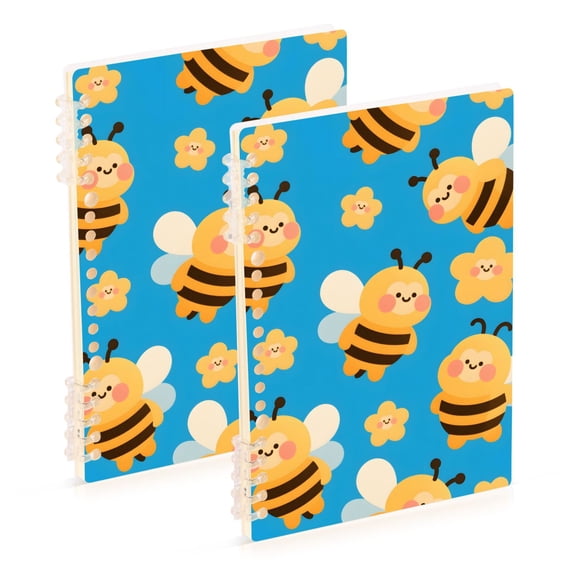 joogoo Spiral Journal Notebook Bees Cute College Ruled Notebooks 8.3" x 5.7" 2 PCs