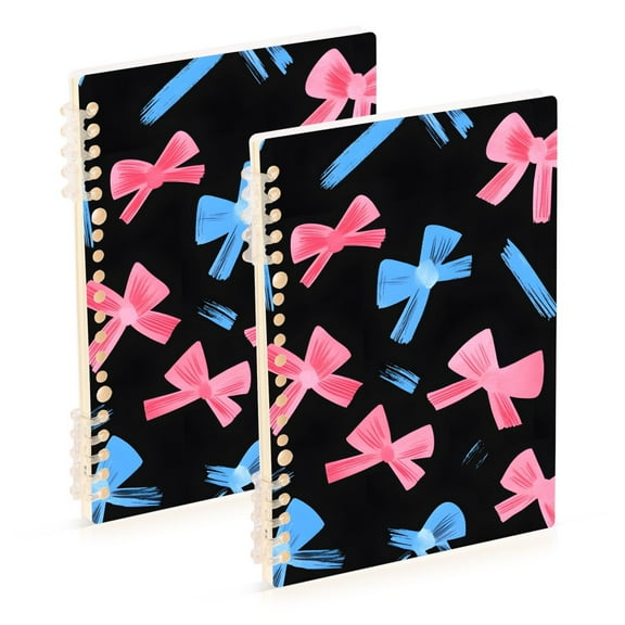 joogoo Spiral Journal Notebook Blue Bow College Ruled Notebooks 8.3" x 5.7" 2 PCs
