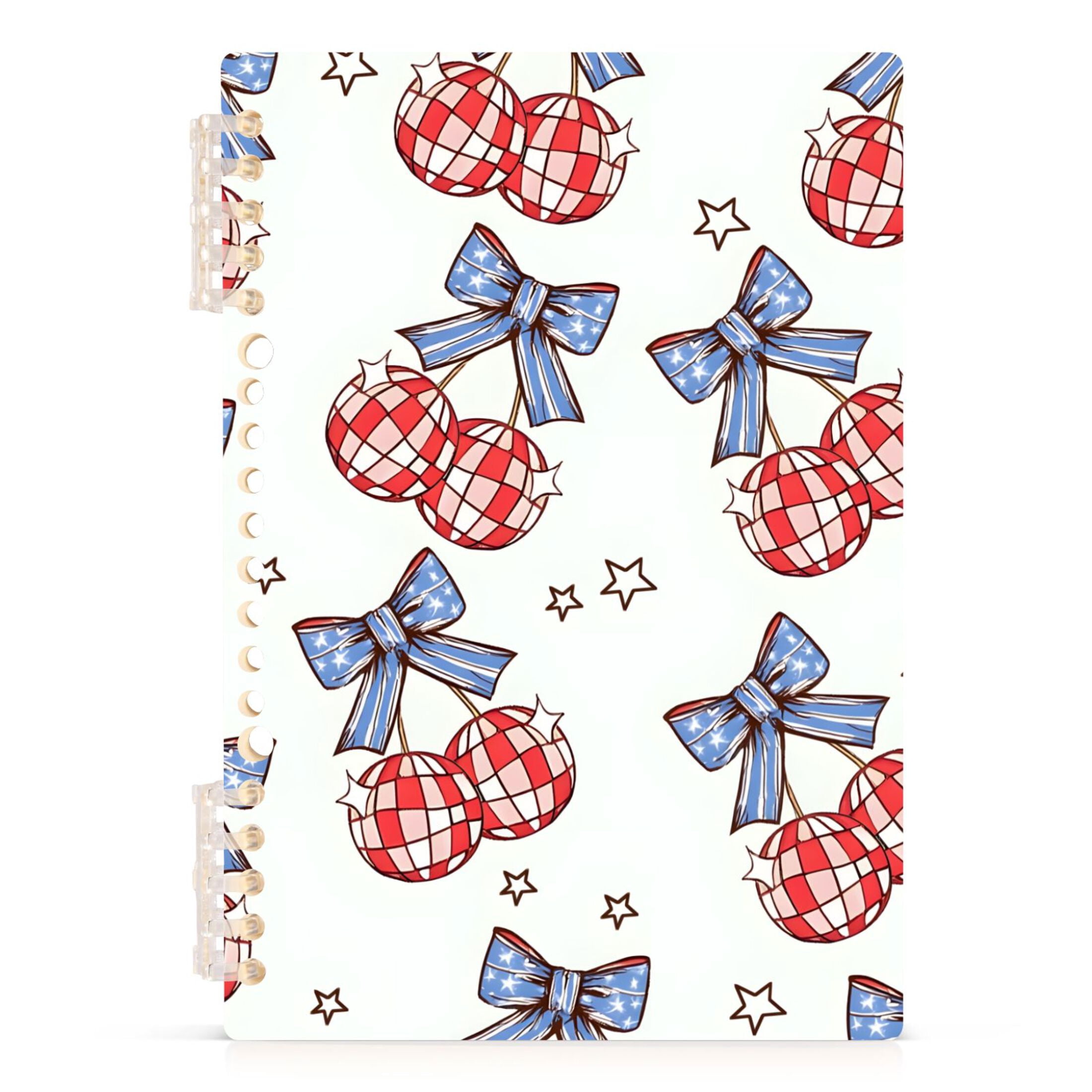 joogoo Spiral Journal Notebook Blue Bows Disco Balls College Ruled ...