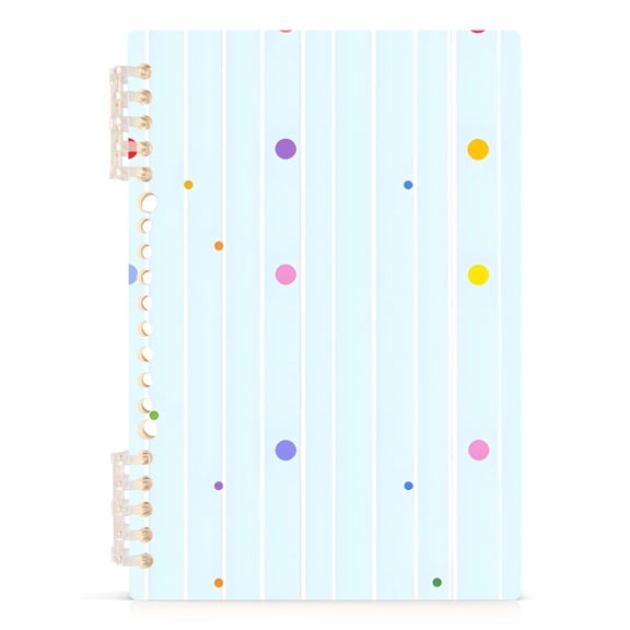 joogoo Spiral Journal Notebook Blue Stripes Polka Dots College Ruled Notebooks 8.3" x 5.7" 1 PC