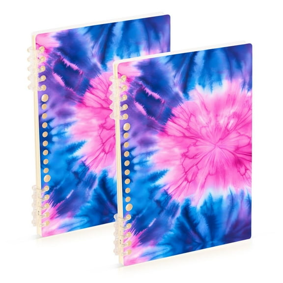 joogoo Spiral Journal Notebook Blue Tie-dye College Ruled Notebooks 8.3" x 5.7" 2 PCs