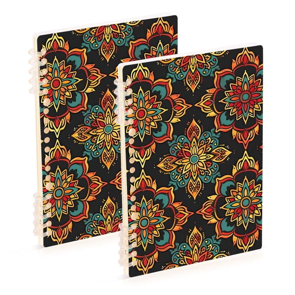 joogoo Spiral Journal Notebook Bohemian Flower Mandala College Ruled Notebooks 8.3" x 5.7" 2 PCs