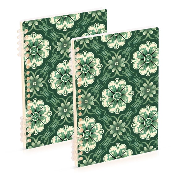 joogoo Spiral Journal Notebook Boho Art Flowers College Ruled Notebooks 8.3" x 5.7" 2 PCs