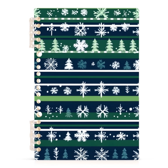 joogoo Spiral Journal Notebook Boho Snowflake on Stripe College Ruled Notebooks 8.3" x 5.7" 1 PC
