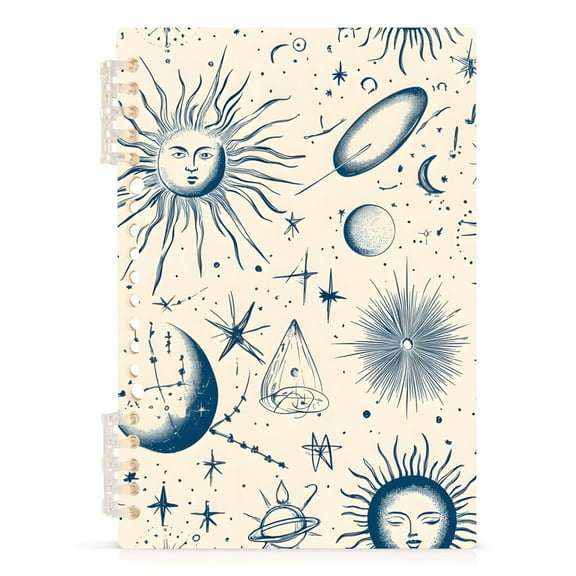 joogoo Spiral Journal Notebook Boho Starry Sun Planet College Ruled Notebooks 8.3" x 5.7" 1 PC