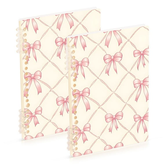 joogoo Spiral Journal Notebook Bows Checkered College Ruled Notebooks 8.3" x 5.7" 2 PCs