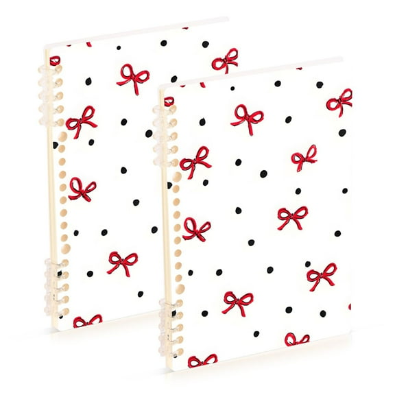 joogoo Spiral Journal Notebook Bows Print College Ruled Notebooks 8.3" x 5.7" 2 PCs
