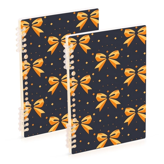 joogoo Spiral Journal Notebook Bows Print College Ruled Notebooks 8.3" x 5.7" 2 PCs