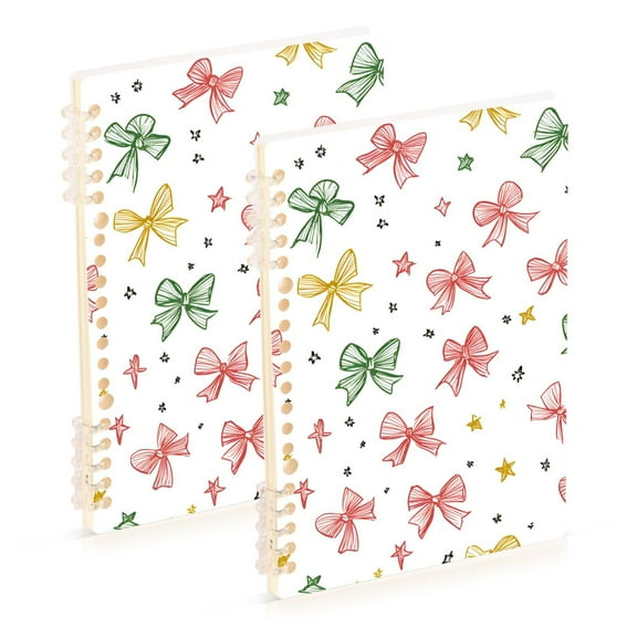 joogoo Spiral Journal Notebook Bows Stars College Ruled Notebooks 8.3" x 5.7" 2 PCs