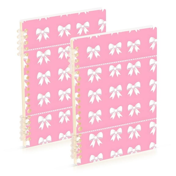 joogoo Spiral Journal Notebook Bows-a2 College Ruled Notebooks 8.3" x 5.7" 2 PCs