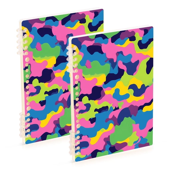 joogoo Spiral Journal Notebook Camouflage Multi College Ruled Notebooks 8.3" x 5.7" 2 PCs