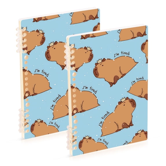 joogoo Spiral Journal Notebook Capybara Animals College Ruled Notebooks 8.3" x 5.7" 2 PCs